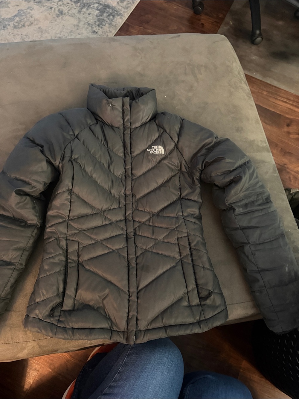 The North Face Women's Charcoal Quilted Insulated Puffer Jacket